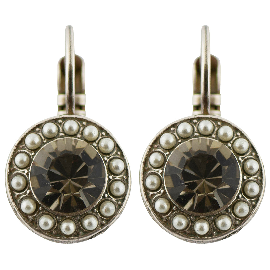 Mariana Jewelry Earl Grey Earrings, Silver Plated with Crystal, Tea Time Collection