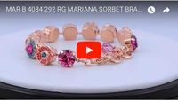 Mariana Jewelry Sorbet Rose Gold Plated crystal Large Gem Tennis Bracelet with Heart, 8