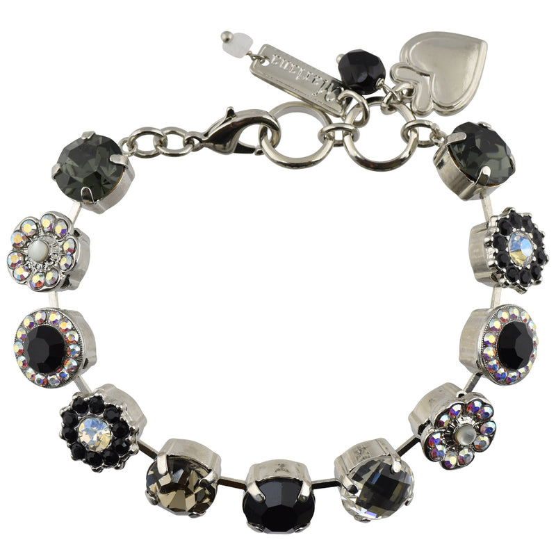 Mariana Jewelry "Obsidian Shores" Rhodium Plated Crystal Large Gem Tennis Bracelet, 8"