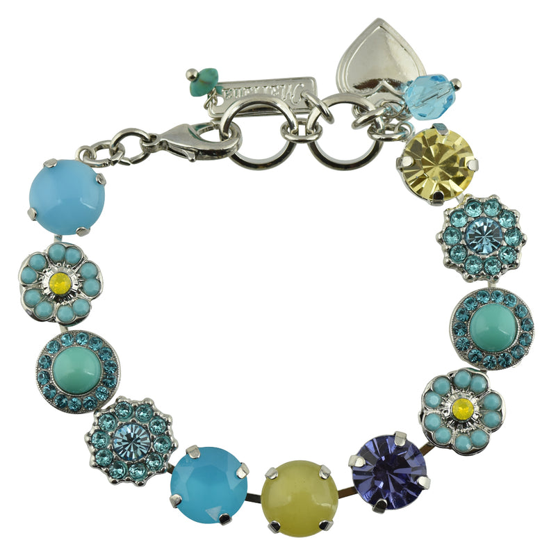 Mariana Jewelry "Vineyard Veranda" "Rhodium Plated Crystal Large Gem Tennis Bracelet, 8"