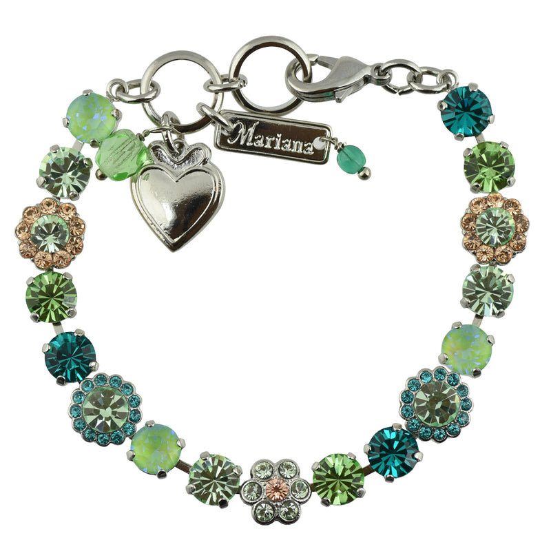 Mariana Jewelry "Ivy Villa" Rhodium Plated Crystal Tennis Bracelet, 8"