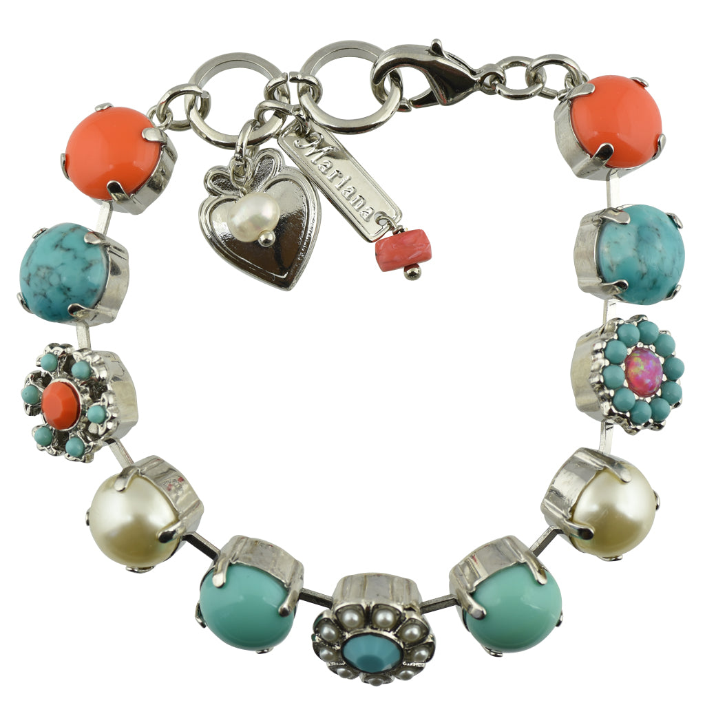 Mariana Jewelry "Mythical Dusk" Rhodium Plated Crystal Snowflake Tennis Bracelet, 8"