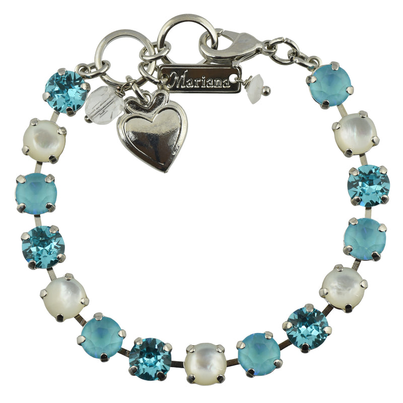 Mariana Jewelry "Aegean Coast" Rhodium Plated Crystal Tennis Bracelet, 8"