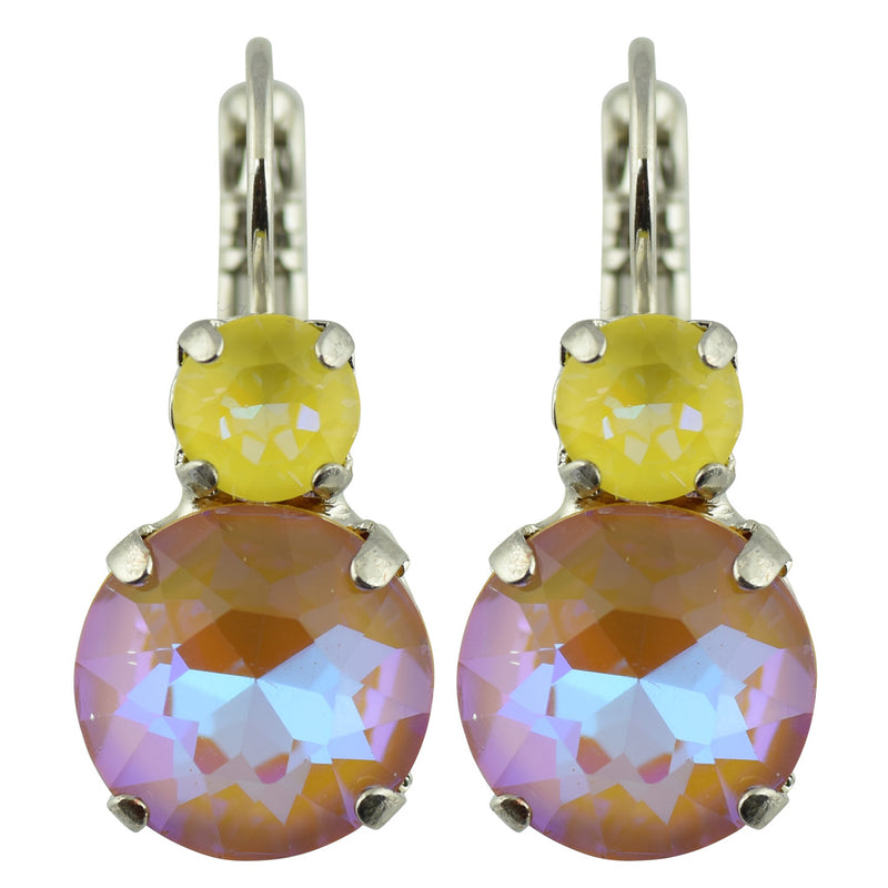 Mariana Jewelry "Sun-Kissed Autumn" Round Drop Earrings, Rhodium Plated