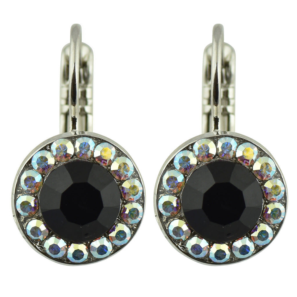 Mariana Jewelry "Obsidian Shores" Rhodium Plated Crystal Petite Circle Drop Earrings