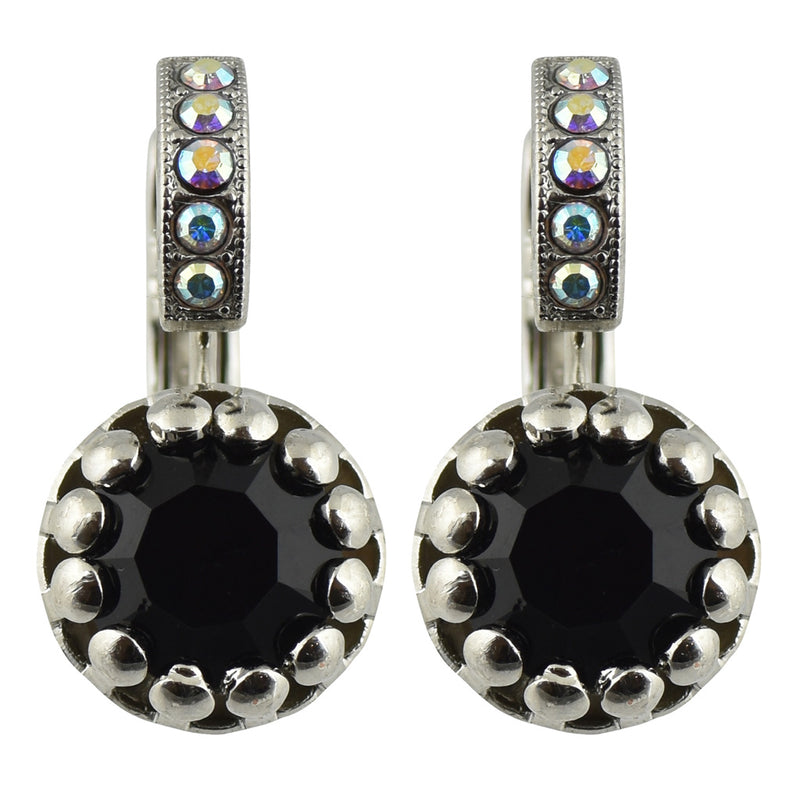 Mariana Jewelry "Obsidian Shores" Rhodium Plated Crystal Dangle Earrings