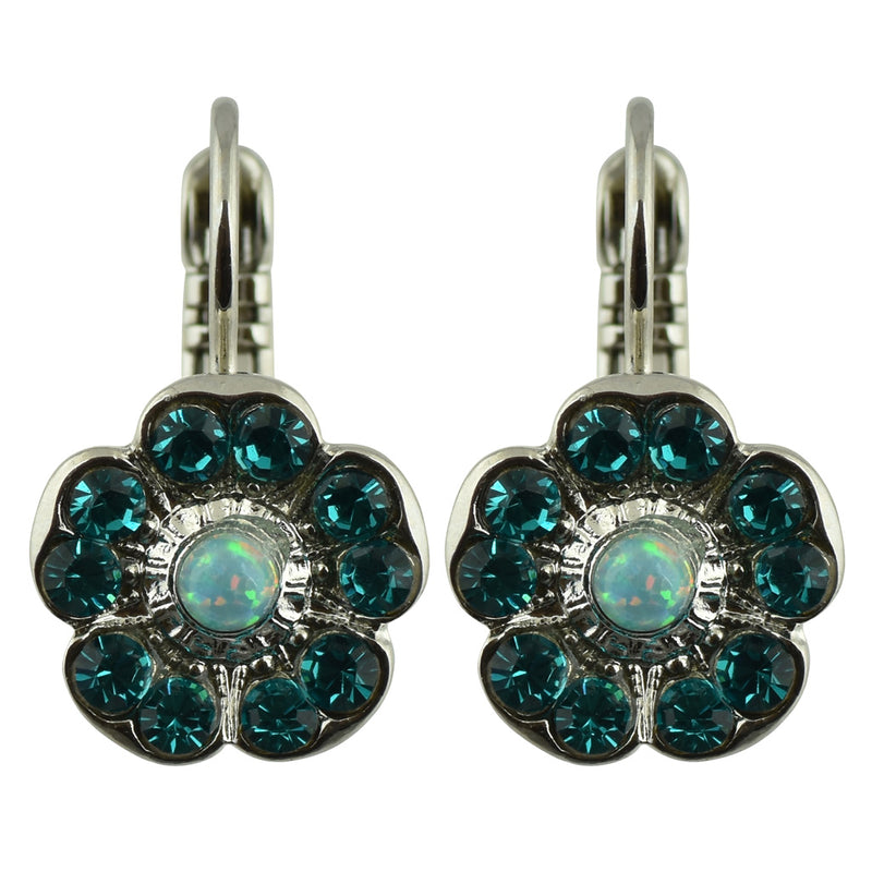Mariana Jewelry "Ivy Villa" Rhodium Plated Crystal Blossom Drop Earrings