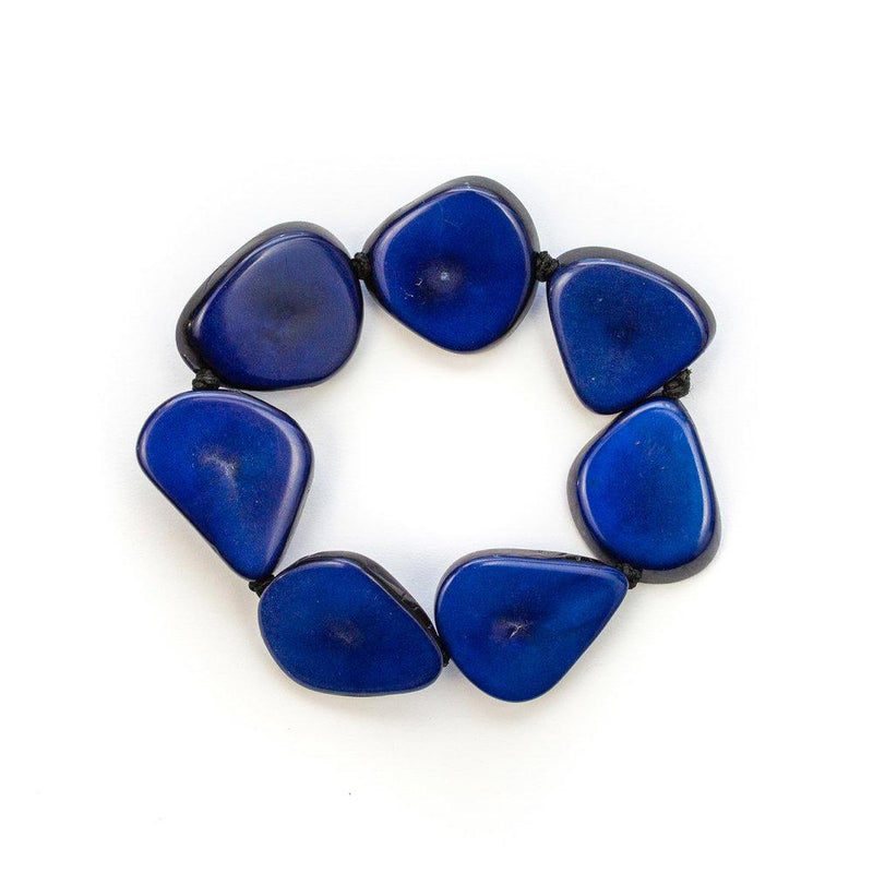 Organic Tagua "Alma" Bracelet in Royal Blue