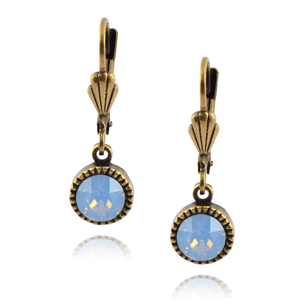 Anne Koplik Simple Drop Earrings, Gold Plated Light Blue