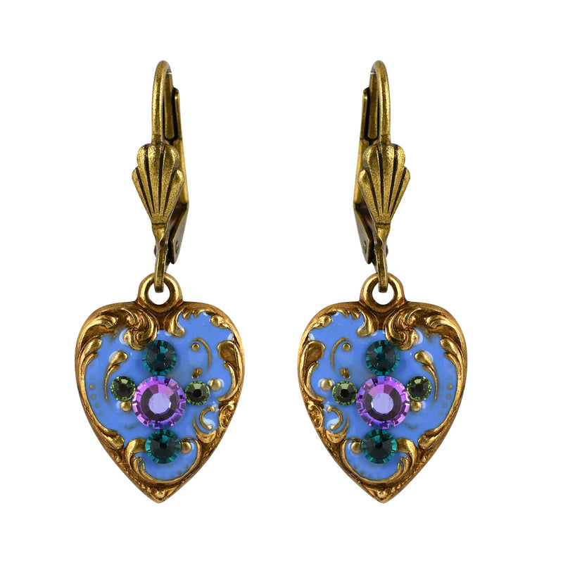 Anne Koplik Pastel Flower Earrings, Gold Plated Purple Crystal Dangle
