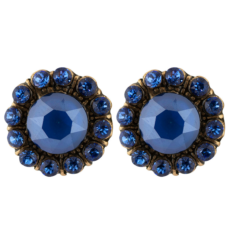 Anne Koplik Royal Blue Crystal Post Earrings