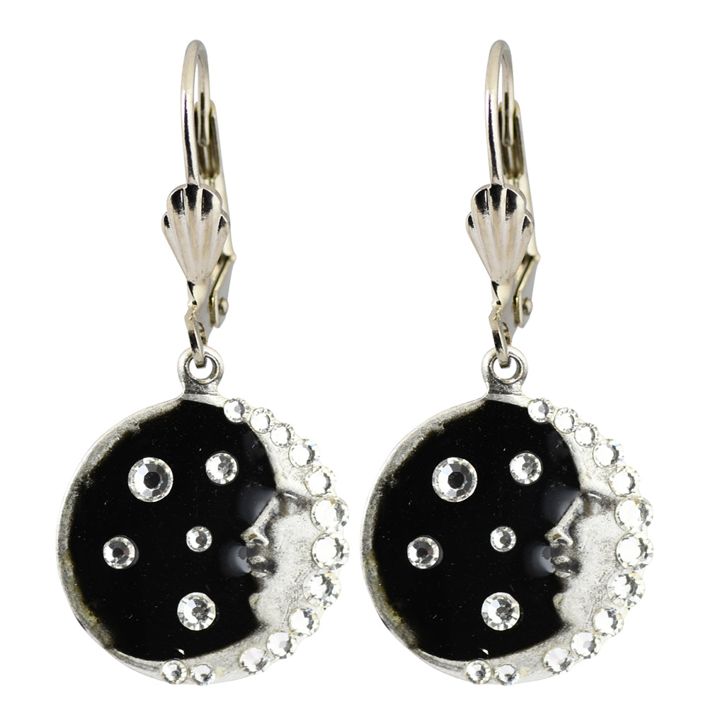 Anne Koplik Moon Dangle Earrings, Silver Plated