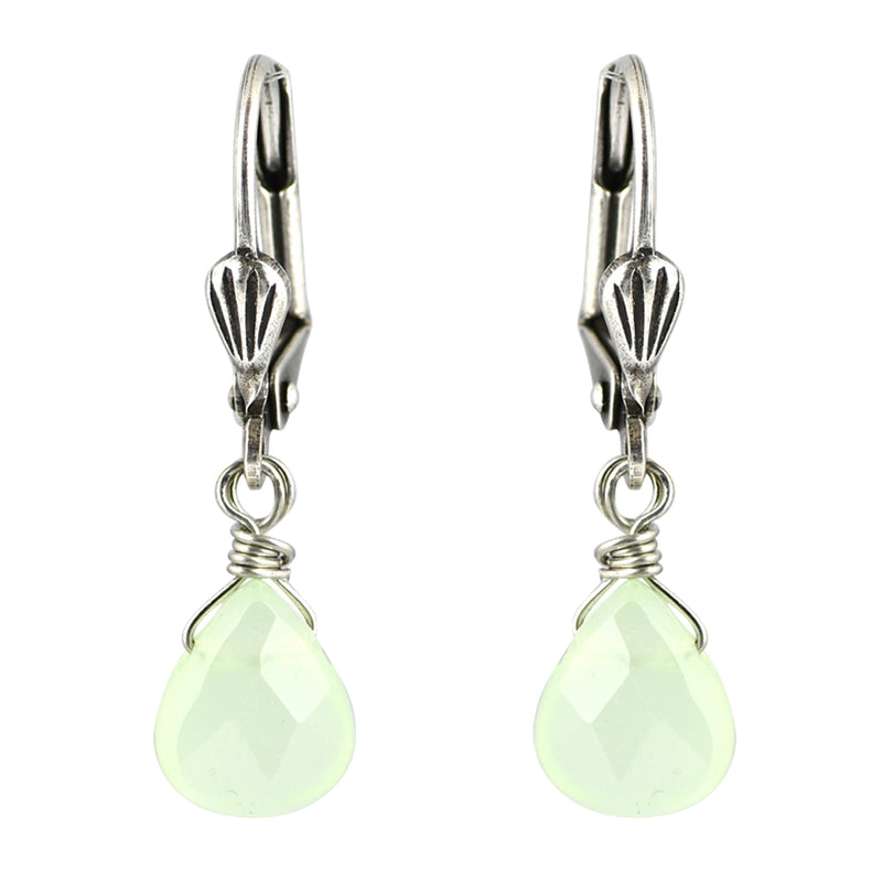 Clara Beau Jewelry Crystal Drop Earrings, Silver Plated Green Dangle