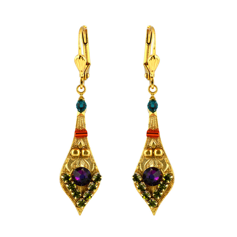Clara Beau Jewelry Crystal Ornament Earrings, Gold Plated Dangle