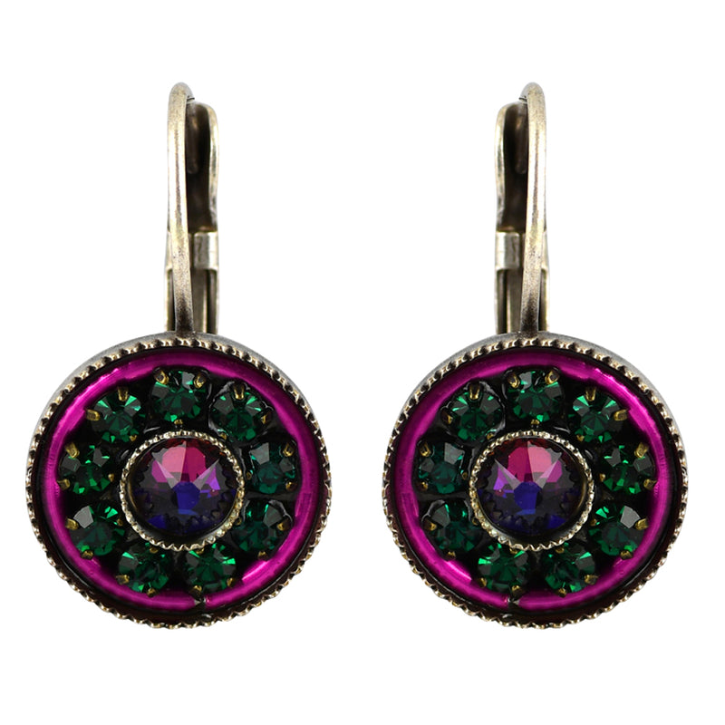 Clara Beau Jewelry Crystal Rondelle Earrings, Silver Plated Multicolor Dangle