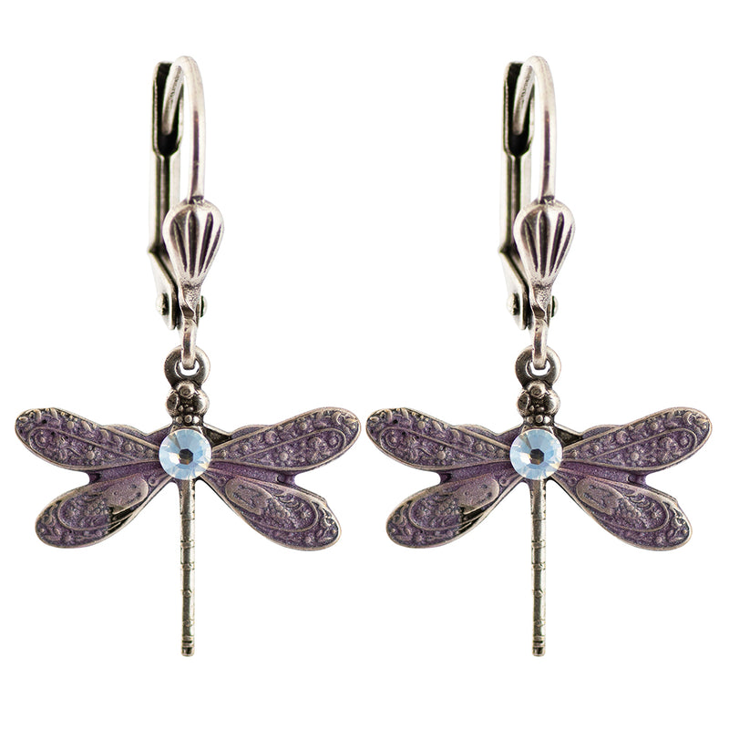 Clara Beau Dragonfly Drop Earrings, Silver Plated