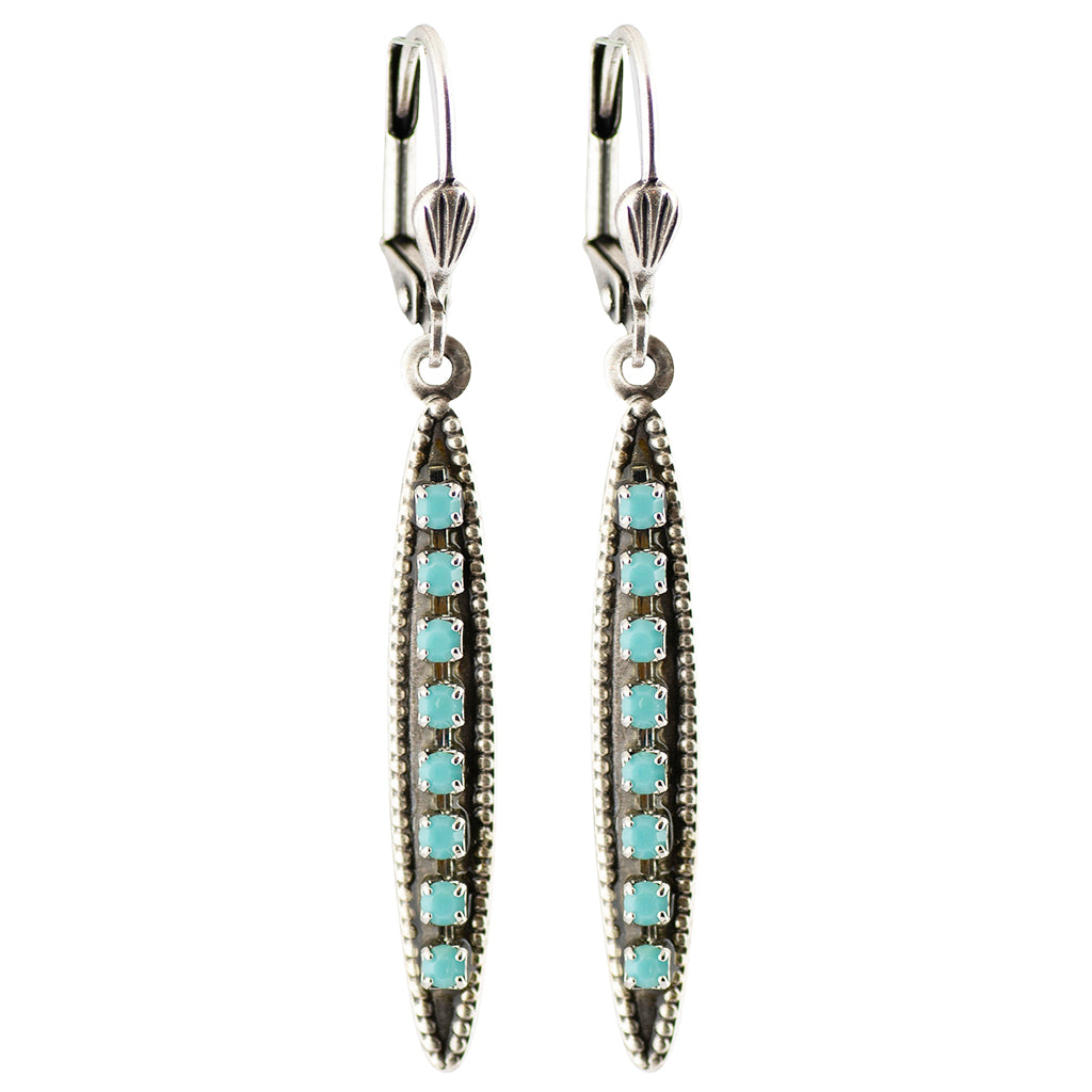 Clara Beau Crystal Dagger Dangle Earrings, Silver Plated