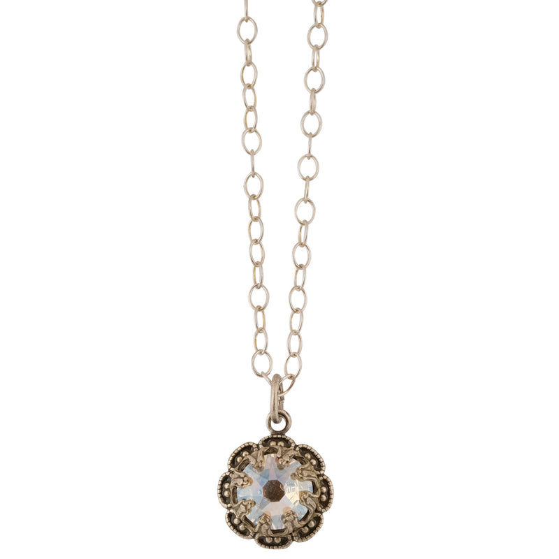 Clara Beau Jewelry Crystal Necklace, Silver Plated Pendant