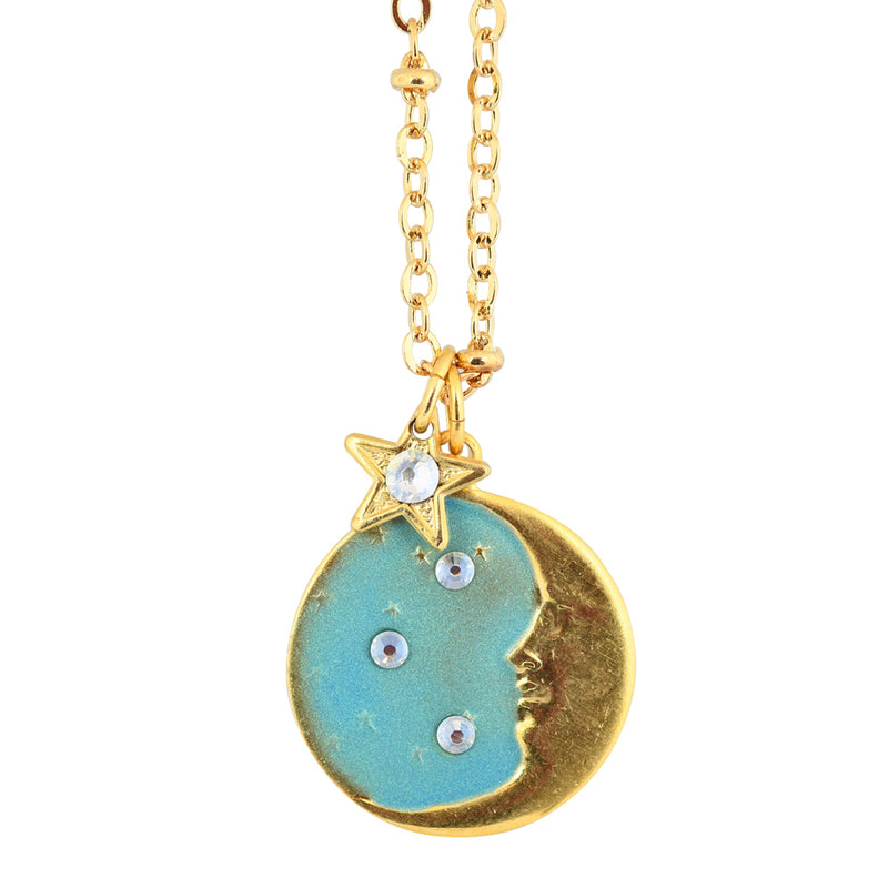 Clara Beau Moon and Stars Pendant Necklace, Gold Plated
