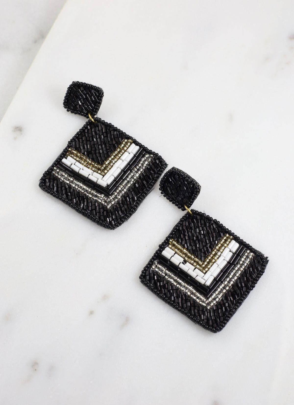 Andover Beaded Earring Black