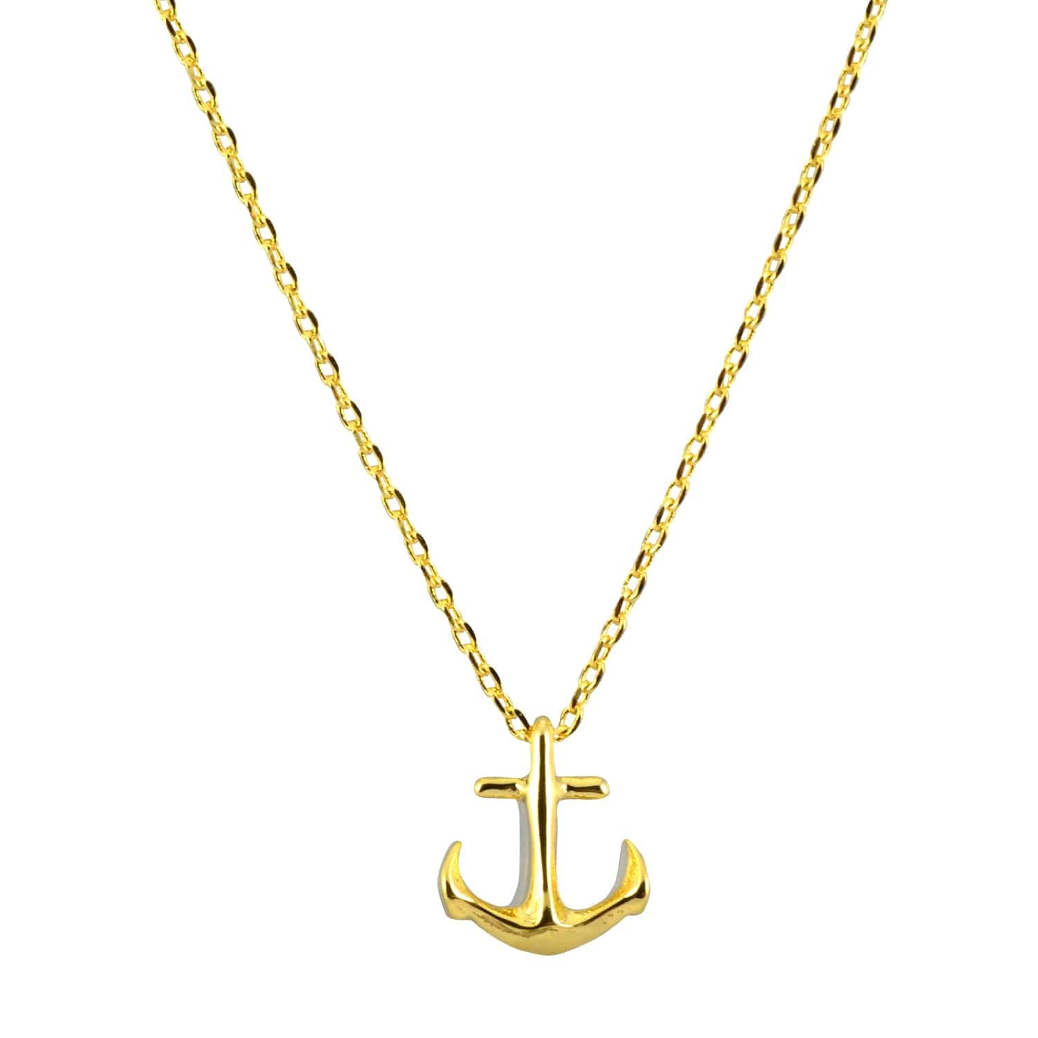 Enreverie Anchor Necklace, Gold Plated Pendant