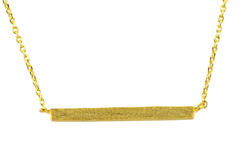 Enreverie Bar Necklace, Gold Plated Pendant