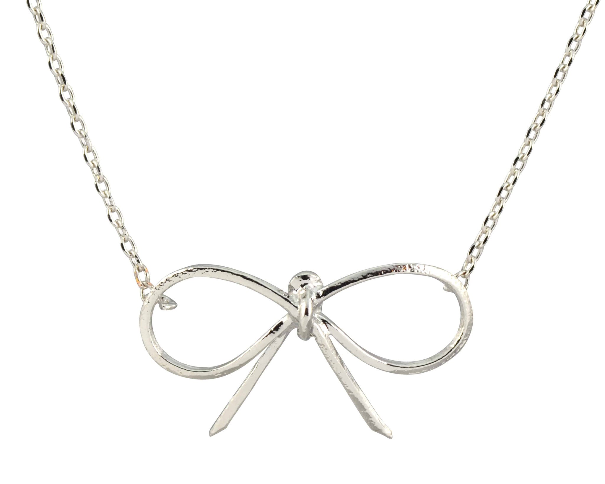 Enreverie Bow/Knot Necklace, Silver Plated Pendant