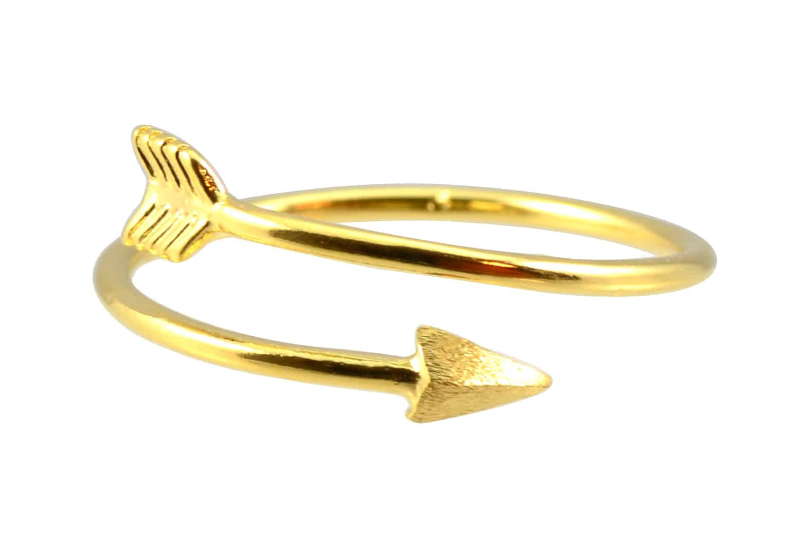 Enreverie Bullseye Gold Plated Arrow Wrap Adjustable Ring
