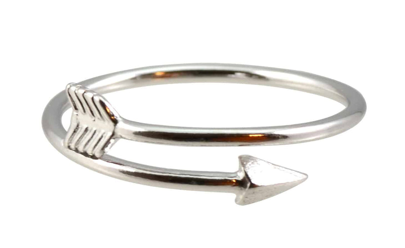 Enreverie Bullseye Silver Plated Arrow Wrap Adjustable Ring