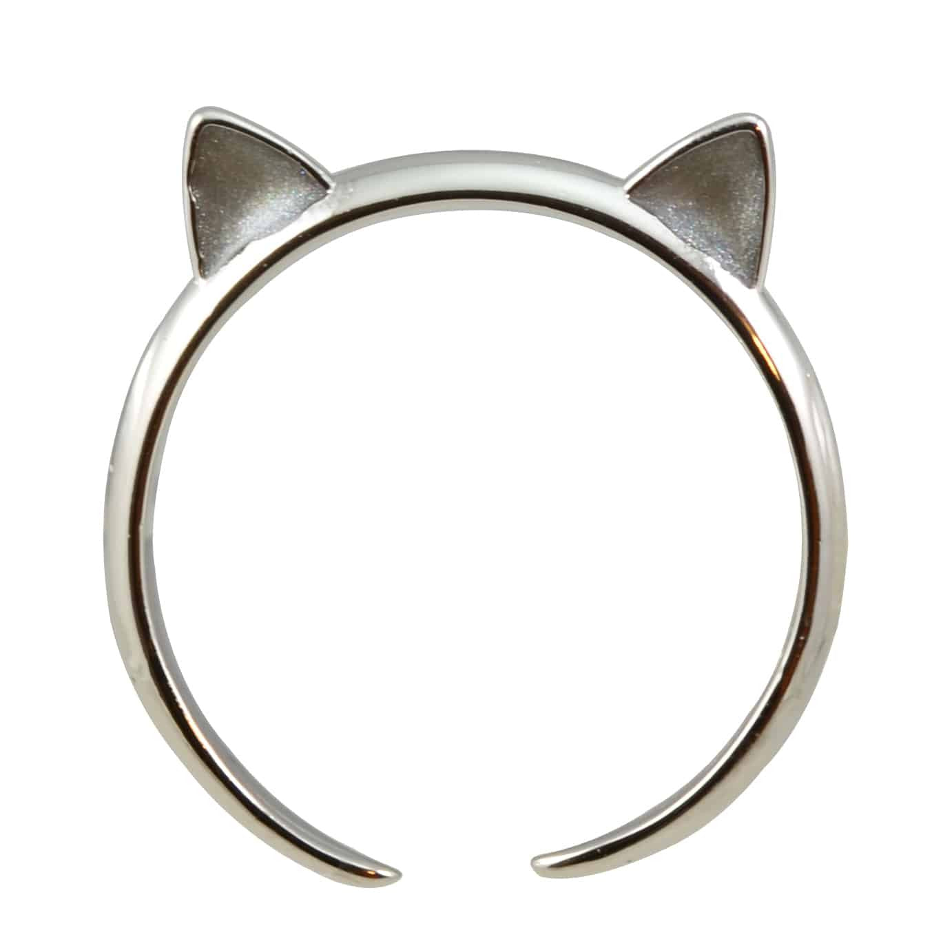 Enreverie Cat Ears Silver Plated Adjustable Cat Ring
