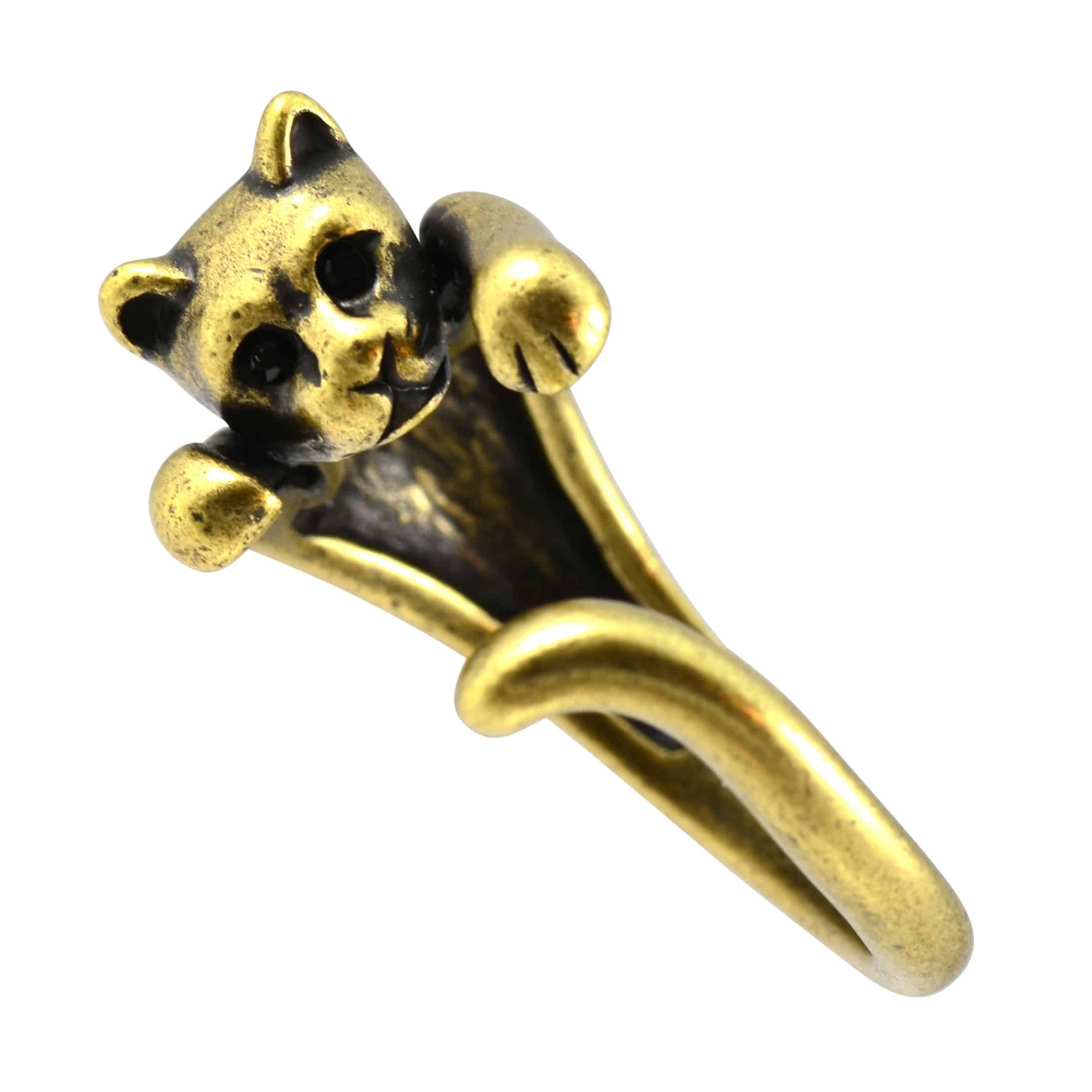 Adjustable Ring Gold Cat Ring Gold Cat Ring Cute Animal Lover Ring