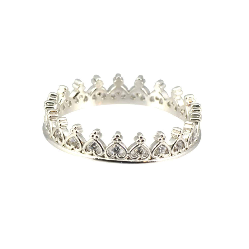 Enreverie Crown Ring, Silver Plated Size 6
