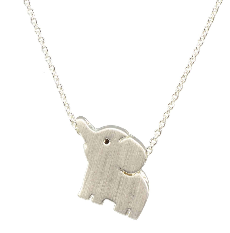 Enreverie Cute Elephant Necklace, Silver Plated Pendant