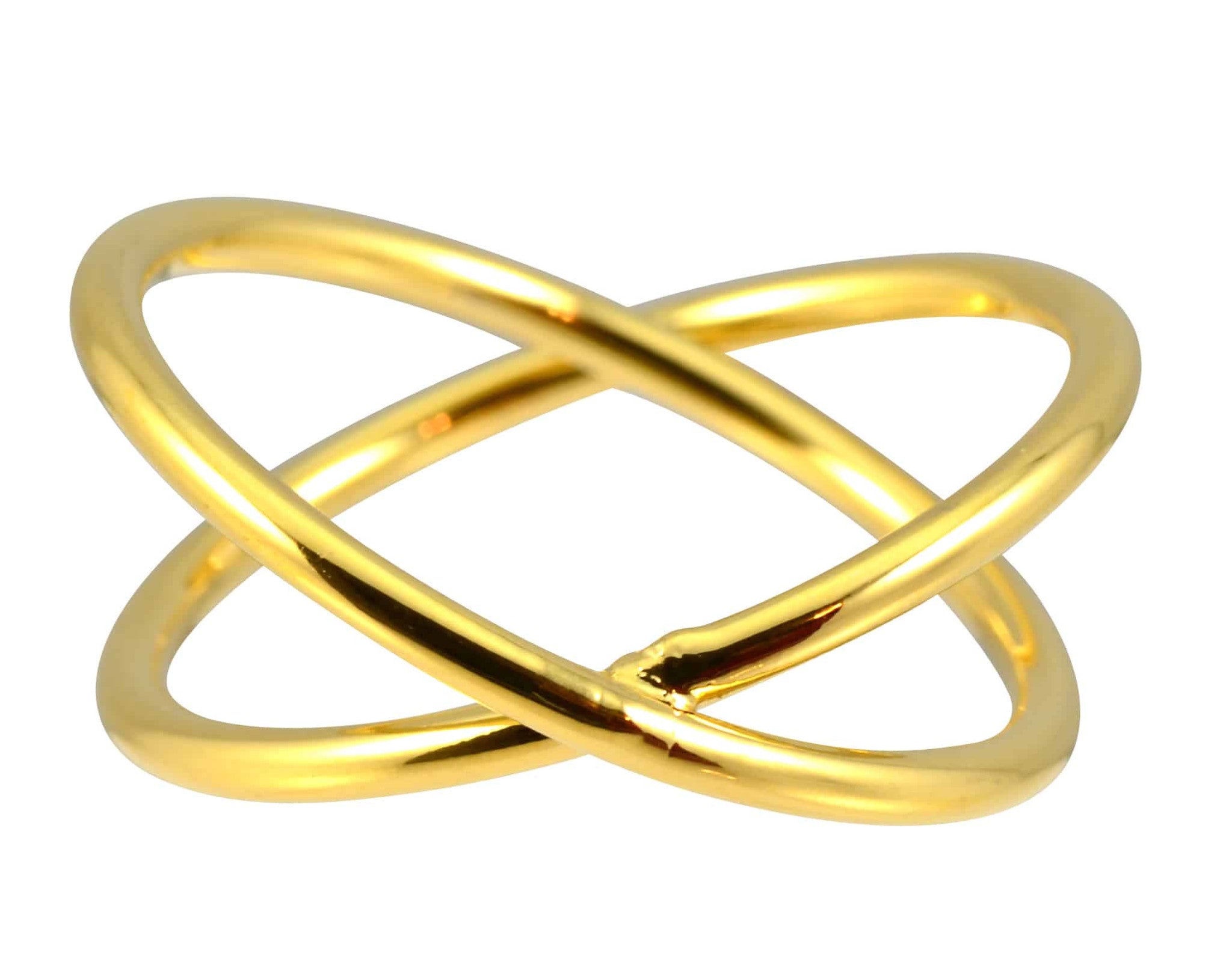Enreverie Double Circle Ring, Gold Plated Size 7