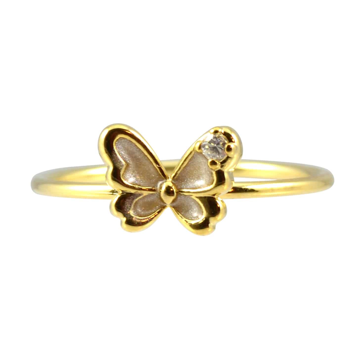 Enreverie Enamel Pastel Butterfly Ring, Size 6
