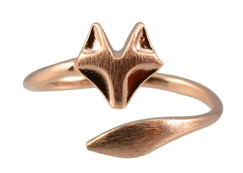 Enreverie Fox Rose Gold Plated Fox Wrap Adjustable Ring