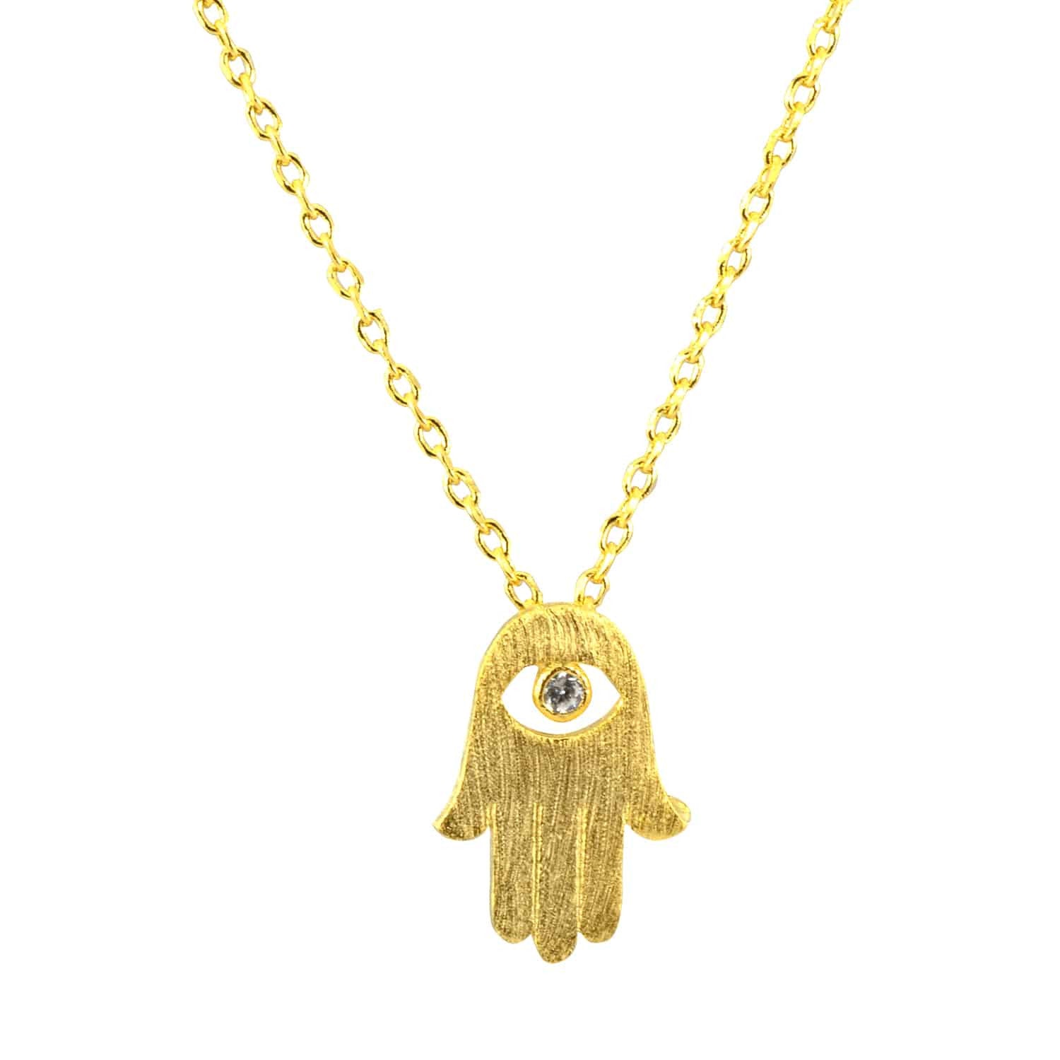 Buy NAISHA 18 k Rose Gold plated Zircon hamsa hand evil eye pendant necklace  at Amazon.in