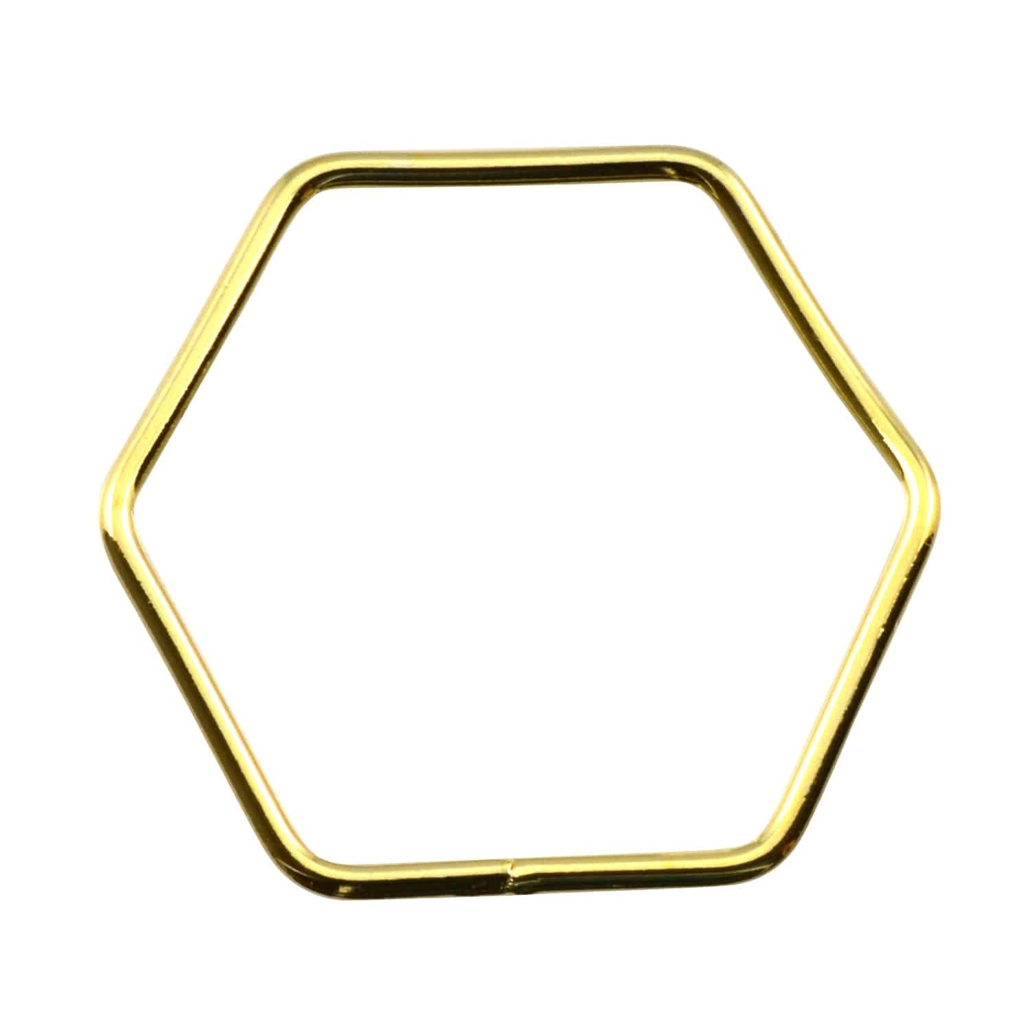 Enreverie Hexagon Ring, Gold Plated Non-Adjustable, Approx. Size 9