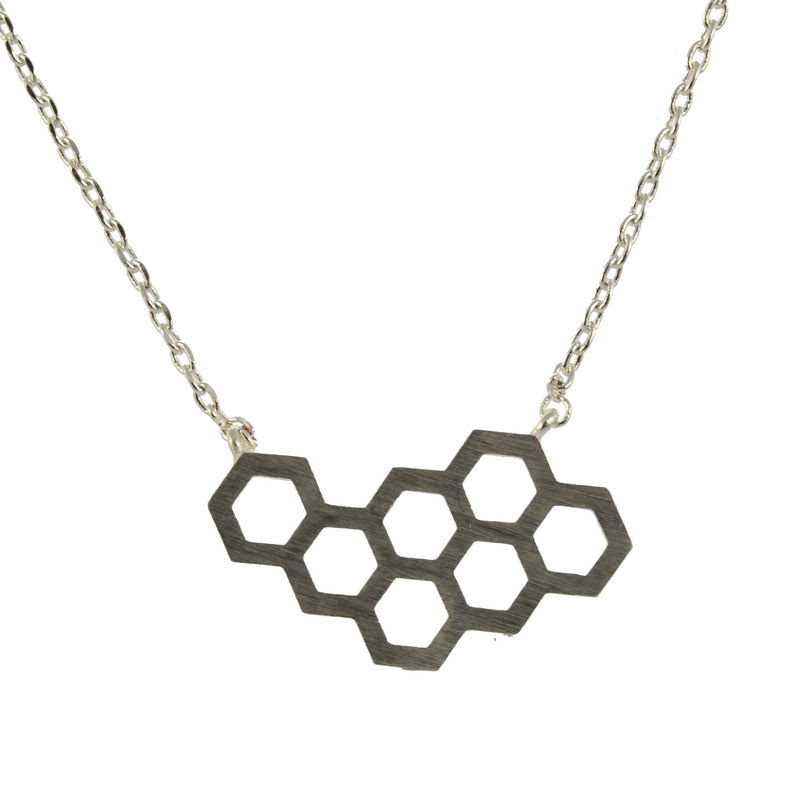 Enreverie Honeycomb Necklace, Silver Plated Pendant