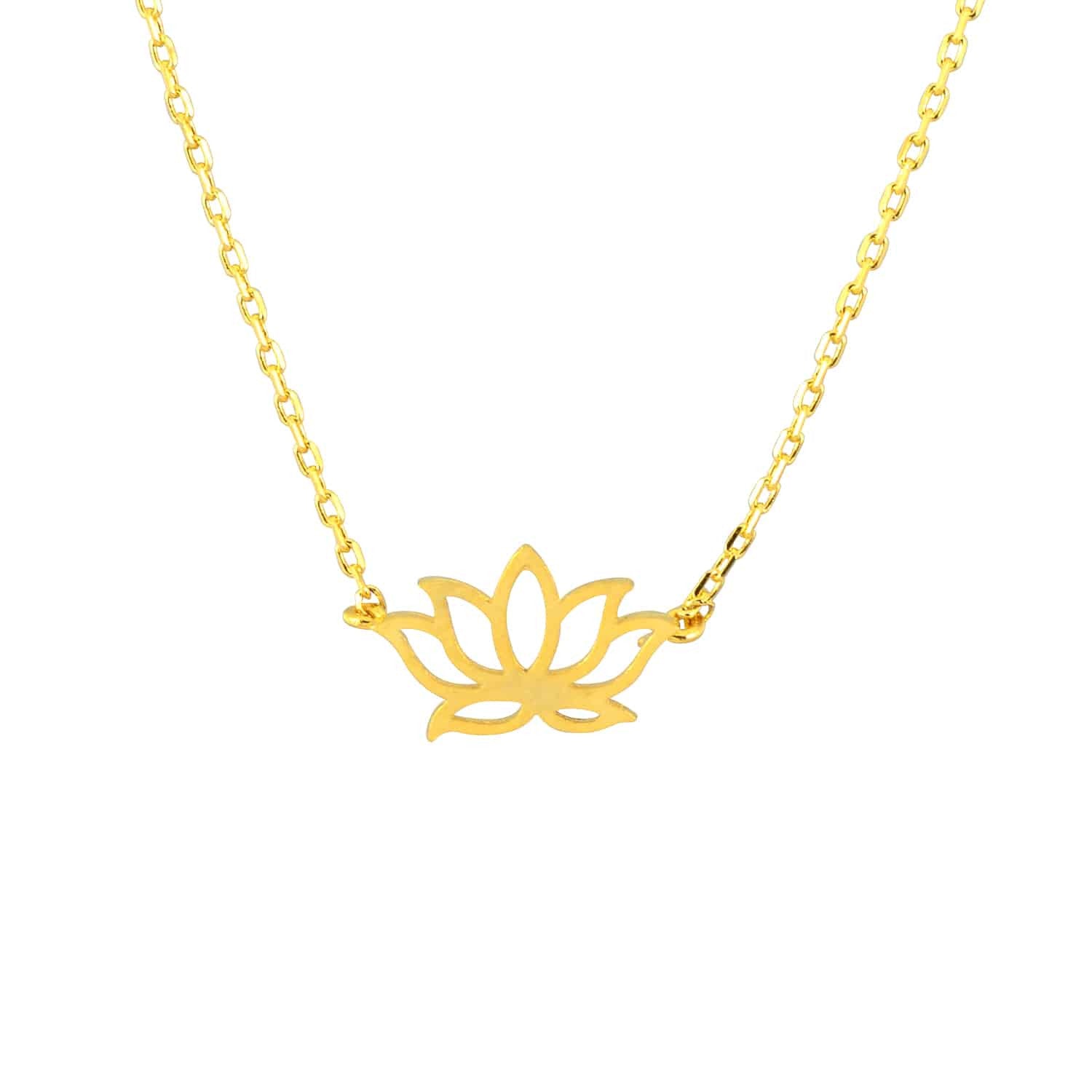 Enreverie Lotus Necklace, Gold Plated Pendant