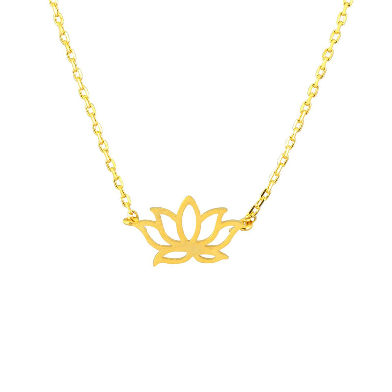 Enreverie Lotus Necklace, Gold Plated Pendant