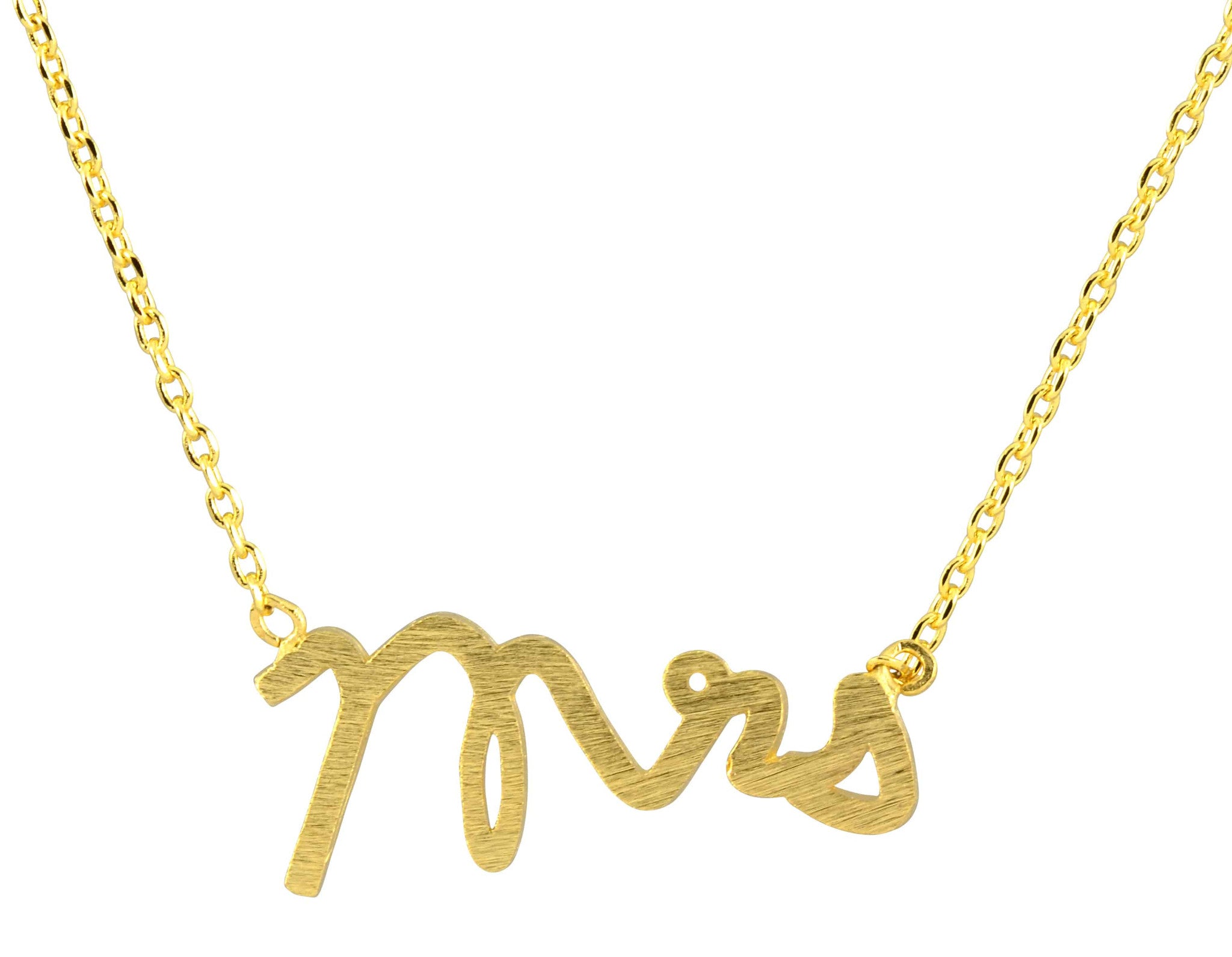 Enreverie Mrs Necklace, Gold Plated Pendant