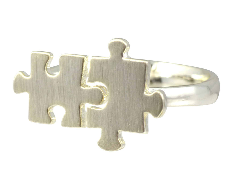 Enreverie Puzzle Ring, Silver Plated Adjustable