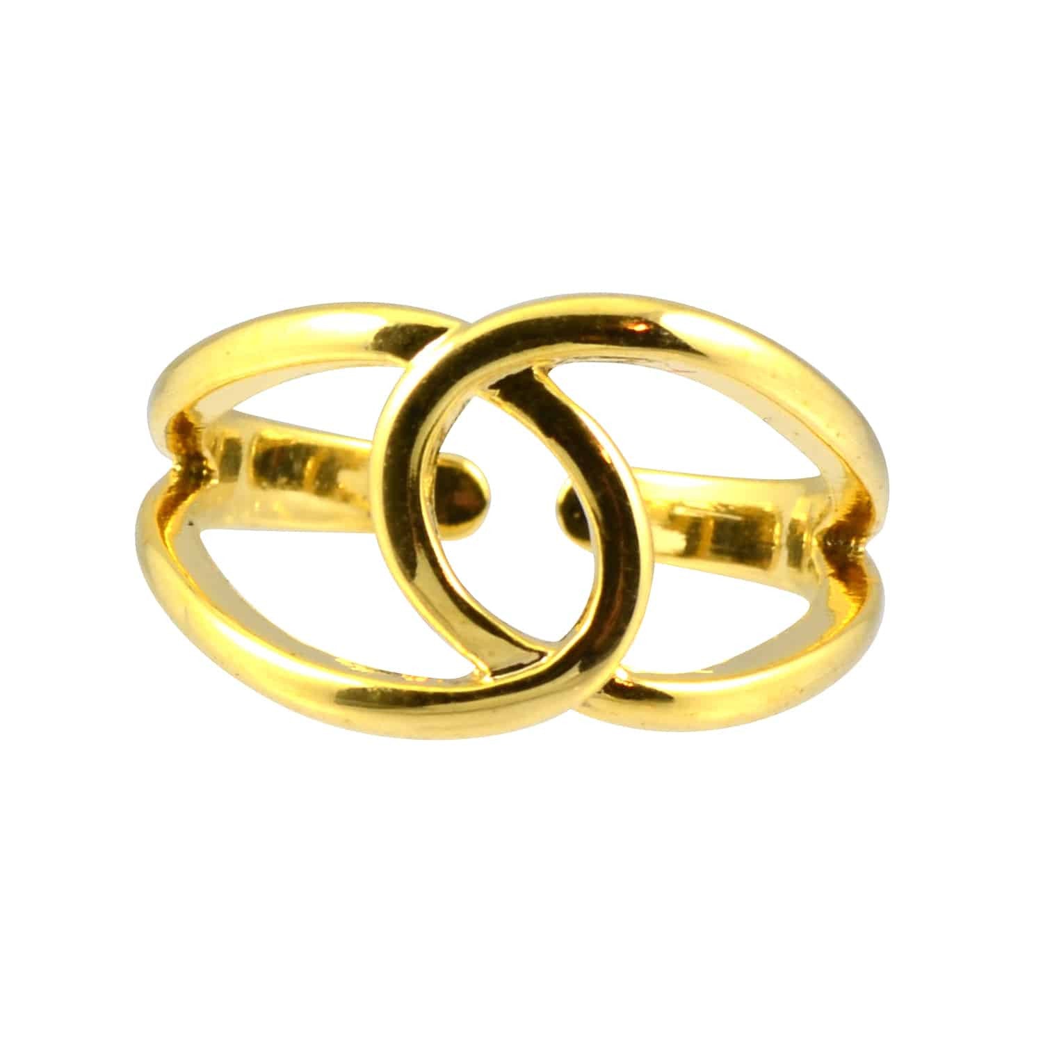 Enreverie Simple Celtic Knot Ring, Gold Plated Adjustable