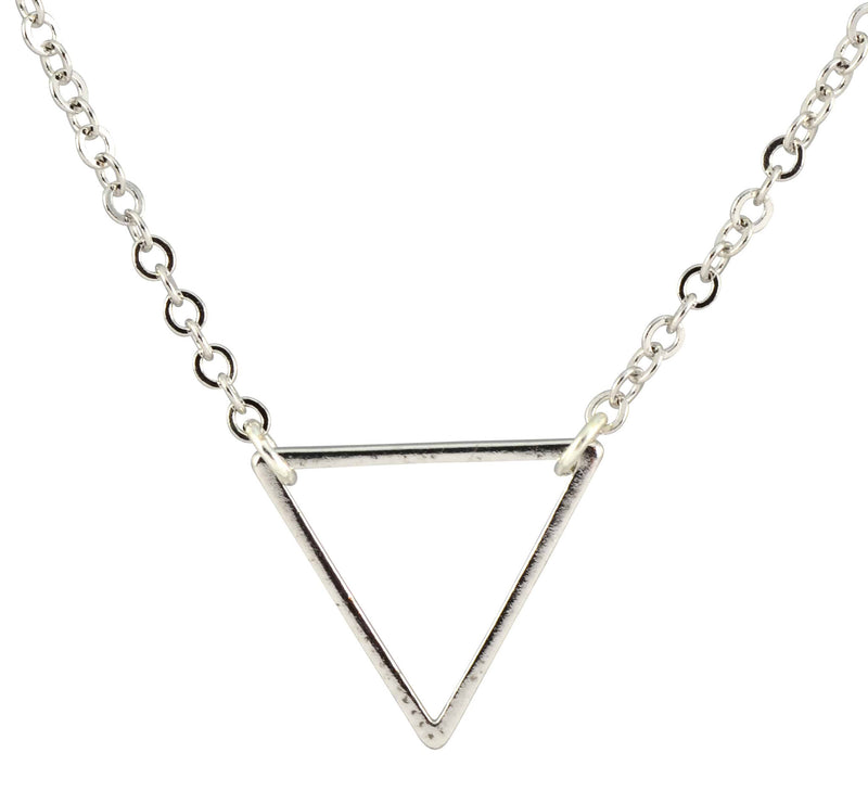 Enreverie Triangle Necklace, Silver Plated Pendant