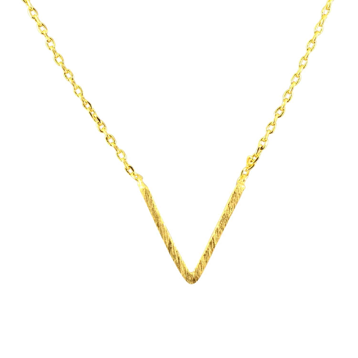 Enreverie V Chevron Necklace, Gold Plated Pendant