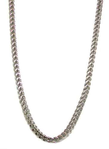 INOX Men's Stainless Steel Heavy 6mm Square Franco Wheat Chain Necklace