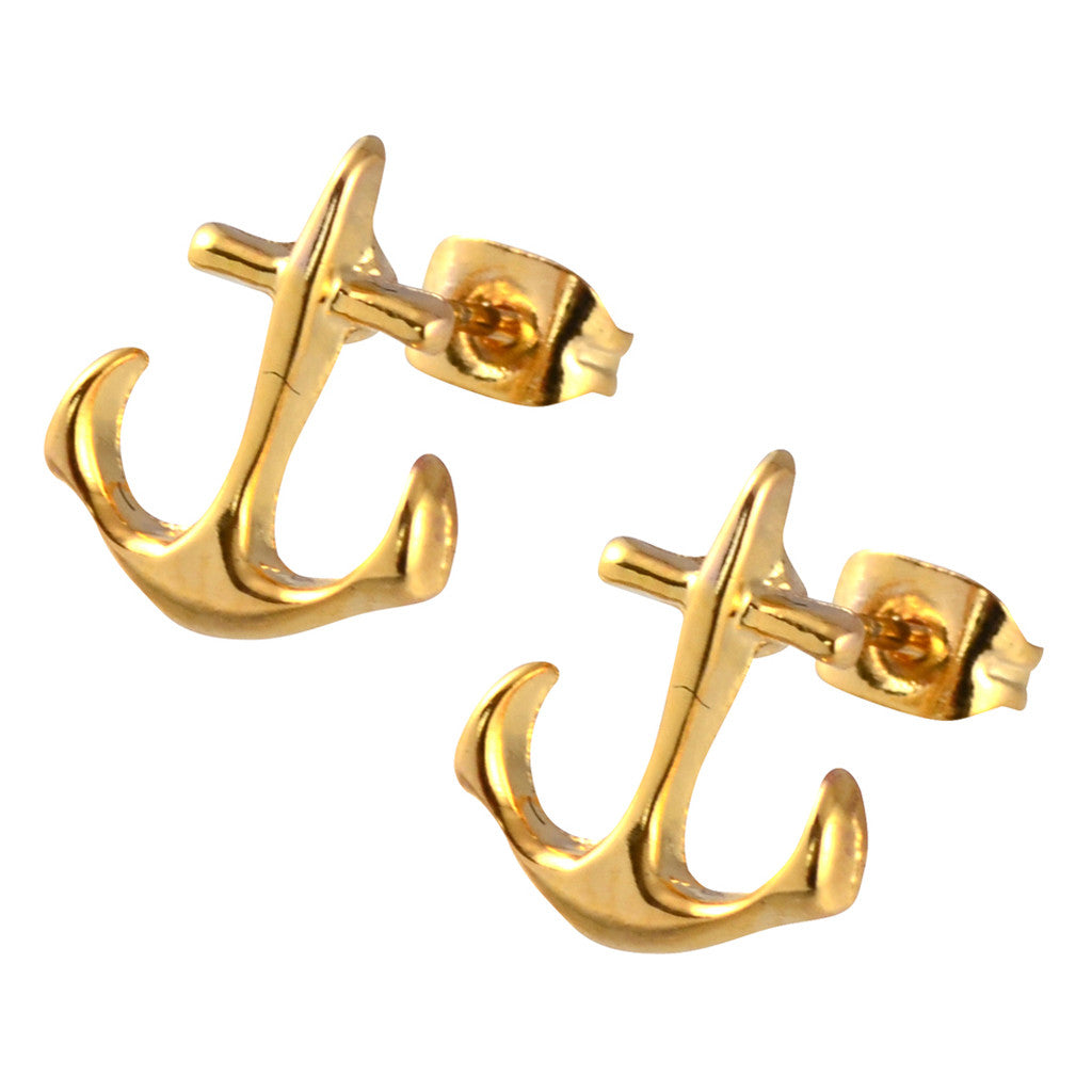 In Your Dreams Anchor Earrings, Dainty Nautical Studs