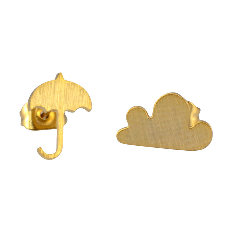 In Your Dreams Umbrella and Cloud Mismatched Earrings, Dainty Rainy Weather Studs