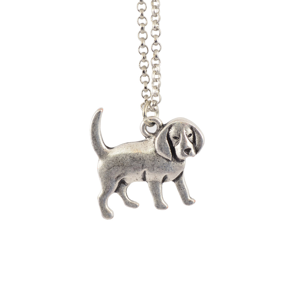 In Your Dreams Basset Hound Dog Necklace, Dainty Silver Plated Pet Pendant